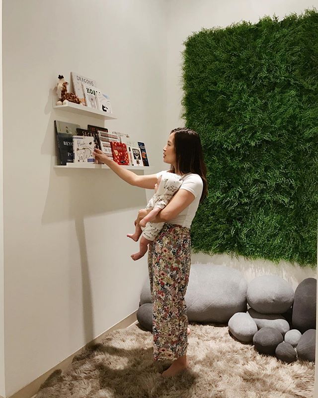 After we dropped Blair off at camp this morning, Brantley and I previewed @playatnook’s new location at @mosaicdistrict. IT OPENS TOMORROW! (See more in stories.) I look forward to taking Brantley to postnatal yoga and Babble Buddies, and both kids to some music classes. Any local moms want to meet-up with us?